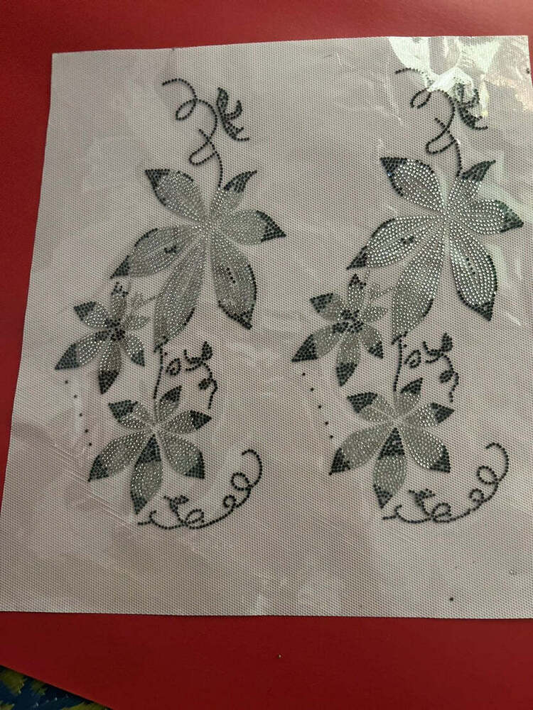 Tropical Leaf Vine And Dragonfly Rhinestone Hotfix Sticker