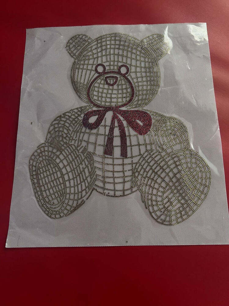 Teddy Bear Rhinestone Hotfix Sticker