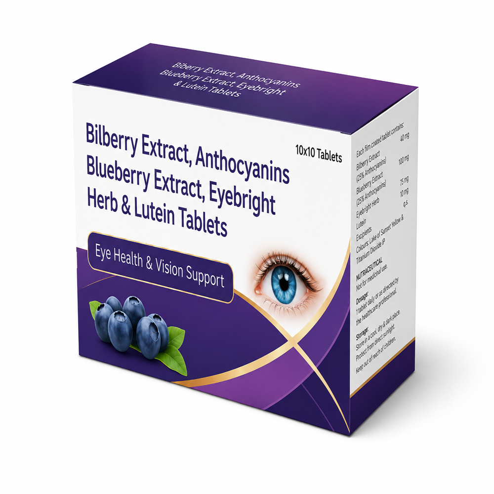 Bilberry Extract, Anthocyanidins Blueberry Extract, Eyebright Herb and Lutein Tablets