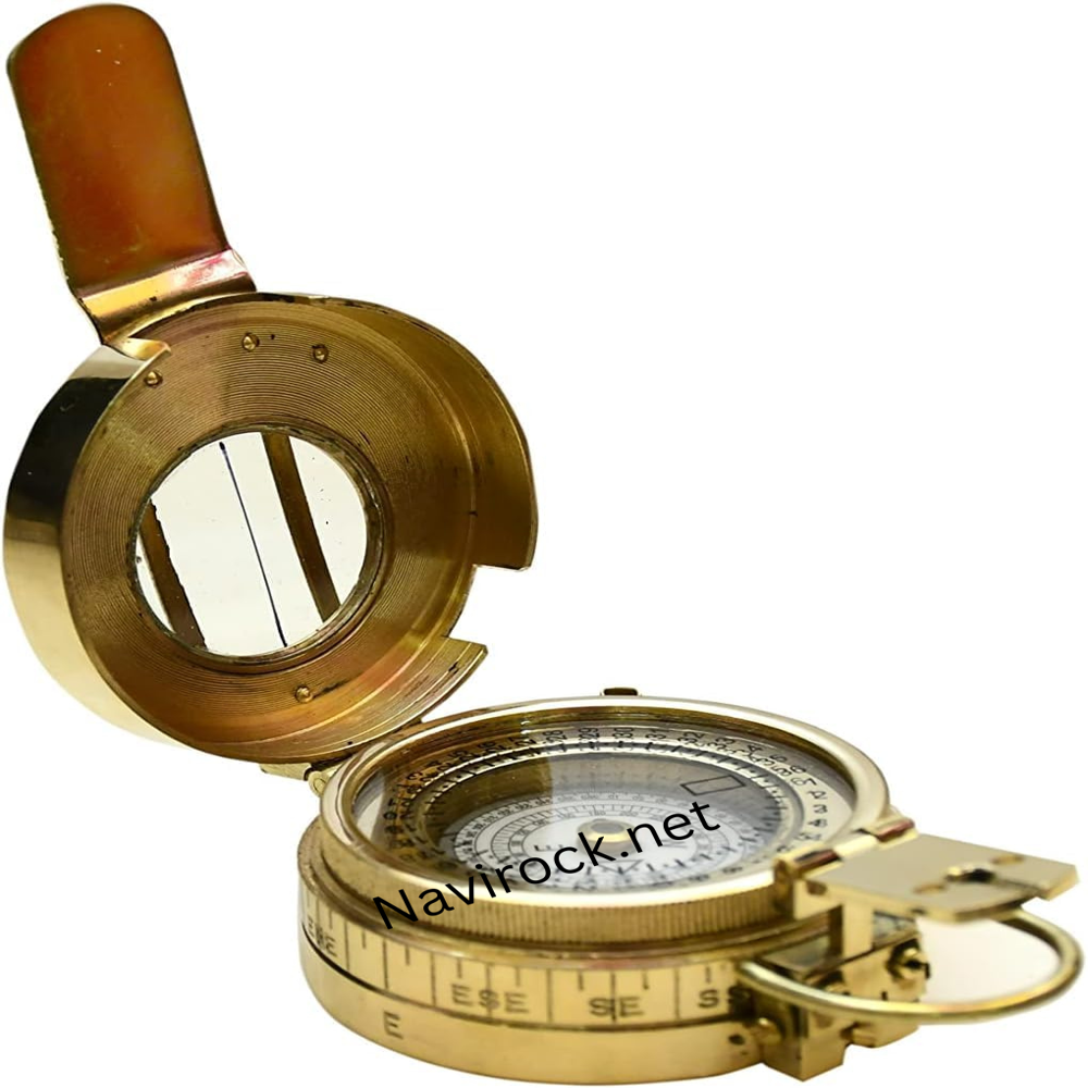 Antique Finish Shiny Brass Pocket Compass Classic Military Navigational Tool - Design Type: Nautical