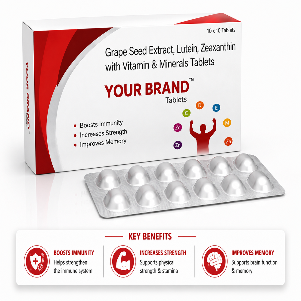 Grape Seed Extract, Lutein, Zeaxanthin with Vitamin & Minerals Tablets
