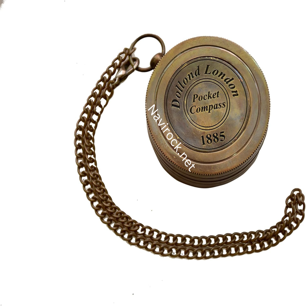 Vintage Dolland London 1885 Brass Round Compass Classic Marine Navigation Instrument & Royal Gift Item