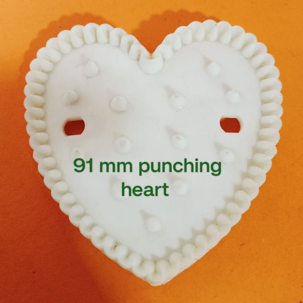 91 Mm Heart Shape Punching Cutter Die - Color: White