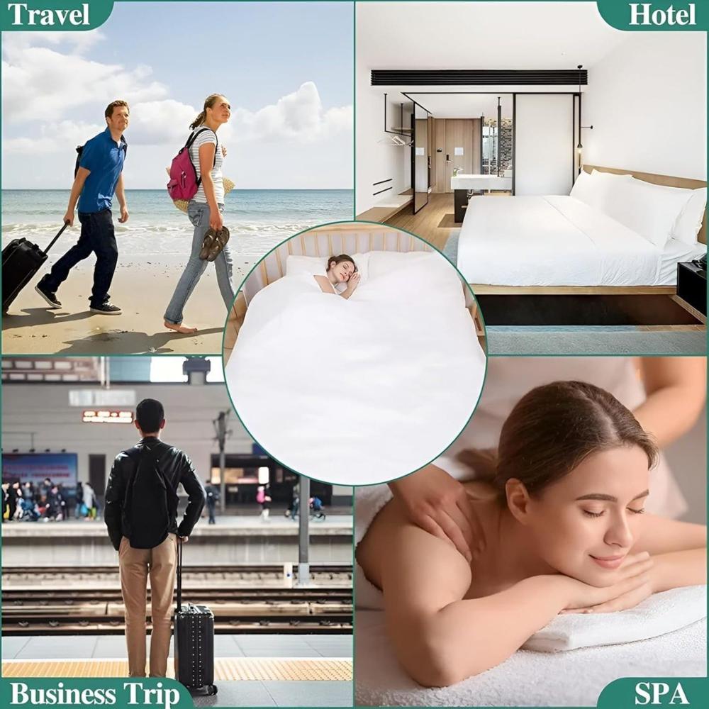 Disposable Bed Sheet & Pillow Cover Set Hygienic Non-Woven Travel Bedding Kit