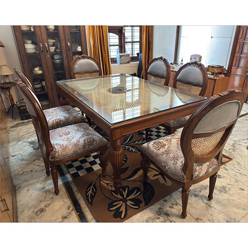 Natural Teak Finish Dining Set