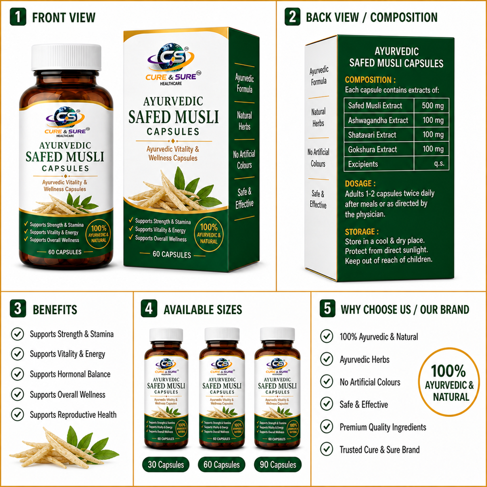 Ayurvedic Safed Musli Capsules Third Party Manufacturing