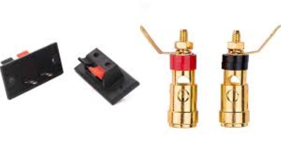 Spring clip Speaker Terminal Gold Plated , Current Rating: 5 A