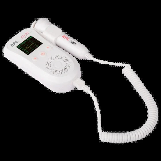 Bpl Medical Technologies Fd-02 Fetal Doppler Smart Noise Reduction & Heartbeat Detection Machine - Color Code: White