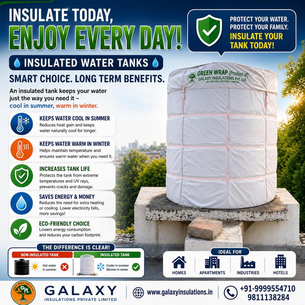 Premium Green Wrap Water Tank Insulation Cover 2000 LTR