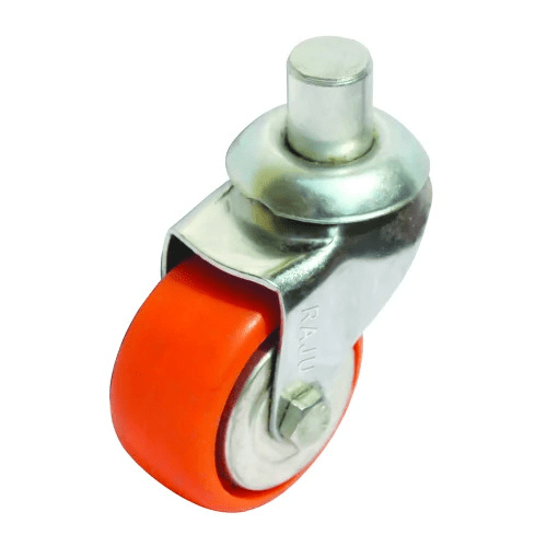 Puff Wheel Castor - Polyurethane 2 inch Wheel, White Grey, 360-Degree Swivel, Smooth Tread, Compact Top Plate Mount
