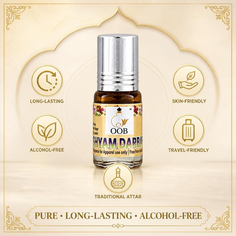OOB Shyam Darbar Traditional Indian Attar Pack of 18 Vials (2.5ml Each)