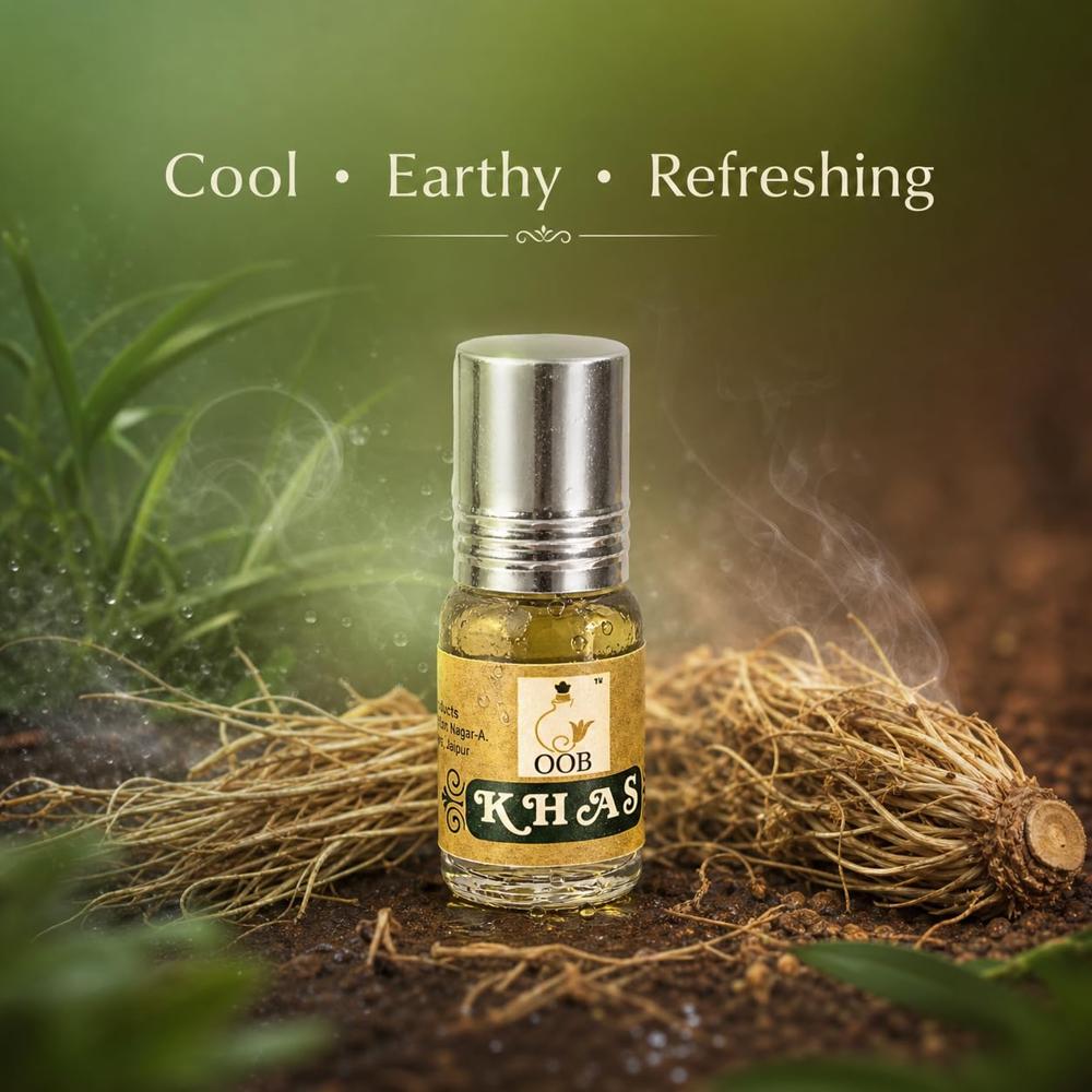 OOB Khas Attar - Natural Vetiver Perfume Oil, Pack of 18 Vials (2.5ml Each)
