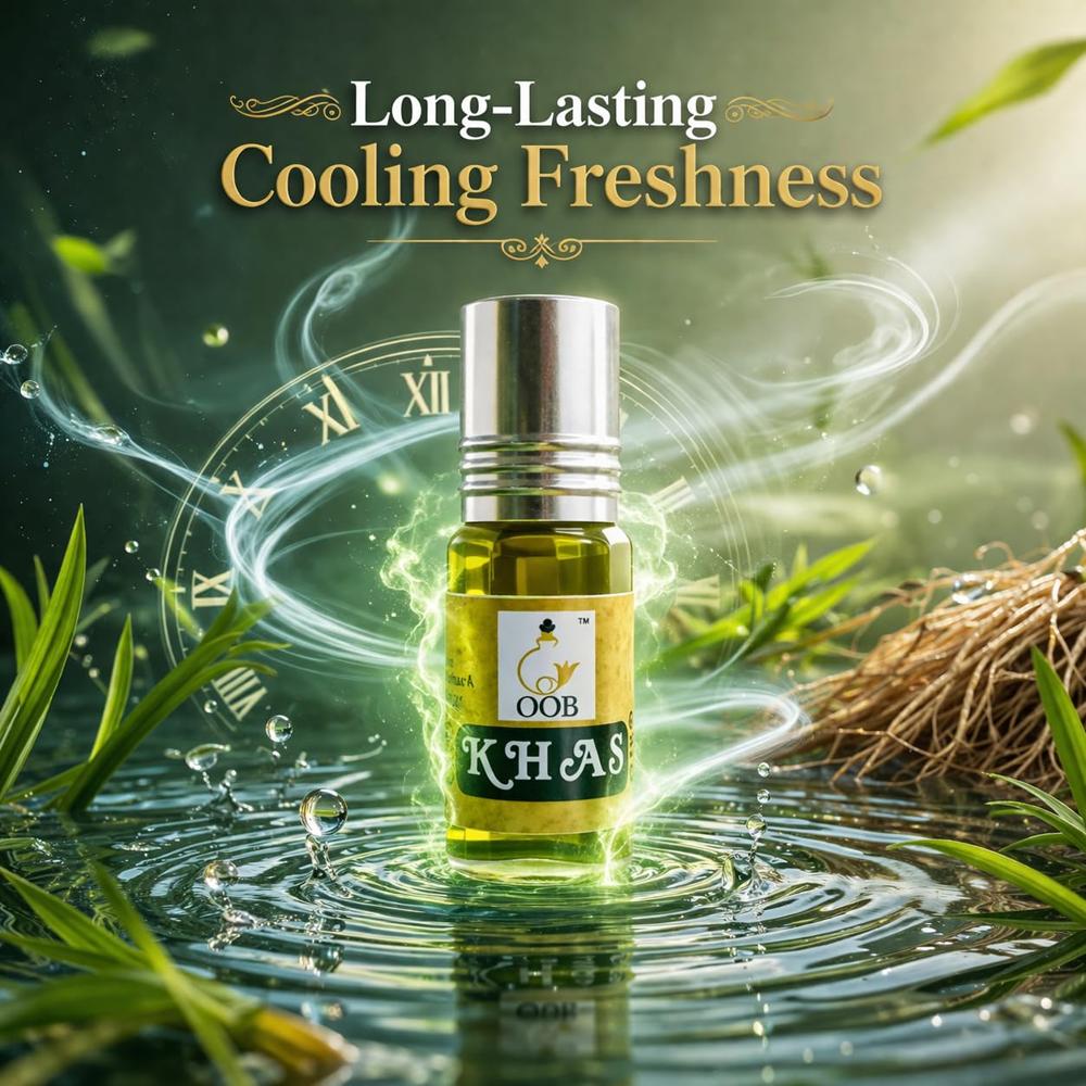 OOB Khas Attar - Natural Vetiver Perfume Oil, Pack of 18 Vials (2.5ml Each)