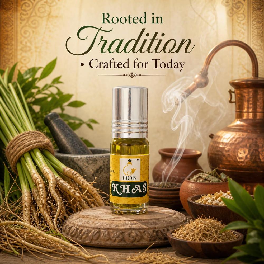 OOB Khas Attar - Natural Vetiver Perfume Oil, Pack of 18 Vials (2.5ml Each)