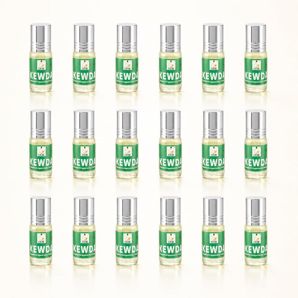 OOB Kewda Attar Roll-On Perfume Oil - Pack of 18 Vials (2.5ml Each)