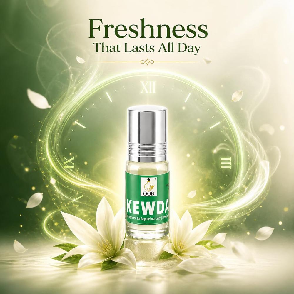 OOB Kewda Attar Roll-On Perfume Oil - Pack of 18 Vials (2.5ml Each)
