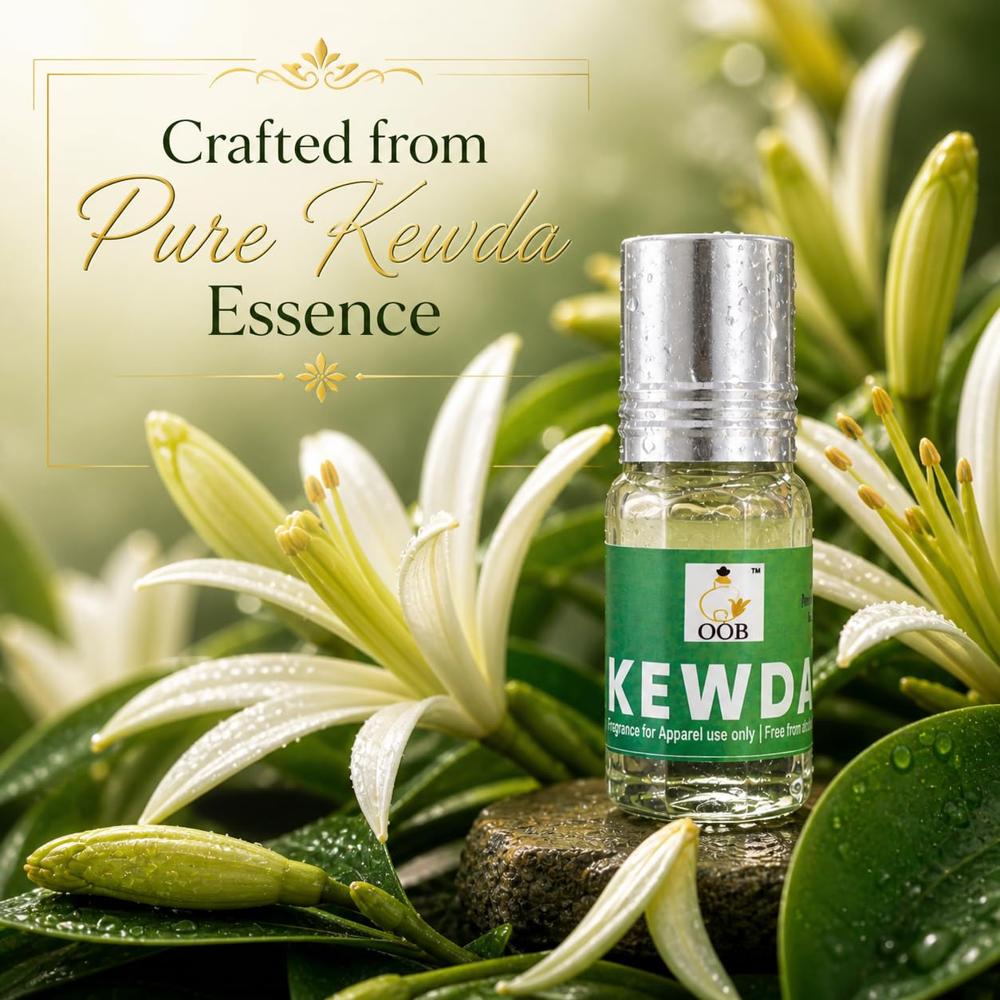 OOB Kewda Attar Roll-On Perfume Oil - Pack of 18 Vials (2.5ml Each)