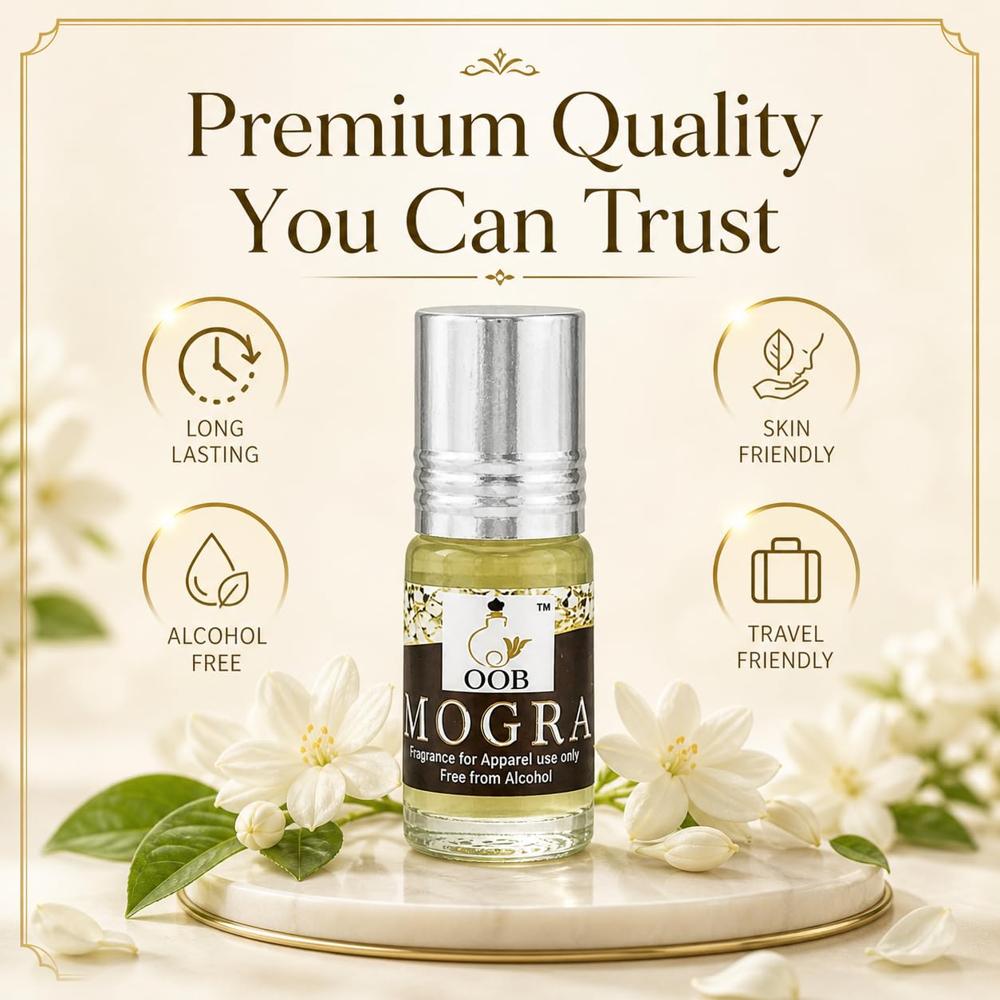 OOB Mogra Roll-On Attar for Men & Women (2.5ml Each, Pack of 18 Vials)