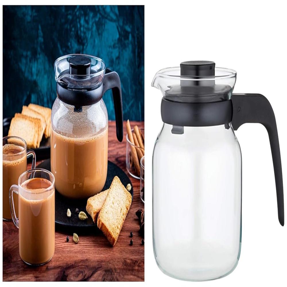 Borosil Classic Glass Tea Set, Flame Proof & Microwave Proof, Clear Carafe Flame Proof Glass Kettle With Strainer 350 Ml Ih11kf01135 - Handle Type: Said Handle