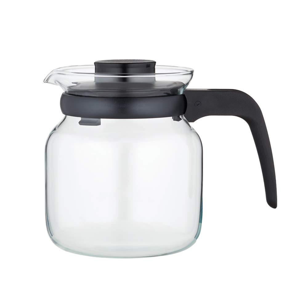 Borosil Classic Glass Tea Set, Flame Proof & Microwave Proof, Clear Carafe Flame Proof Glass Kettle with Strainer 350 ml IH11KF01135