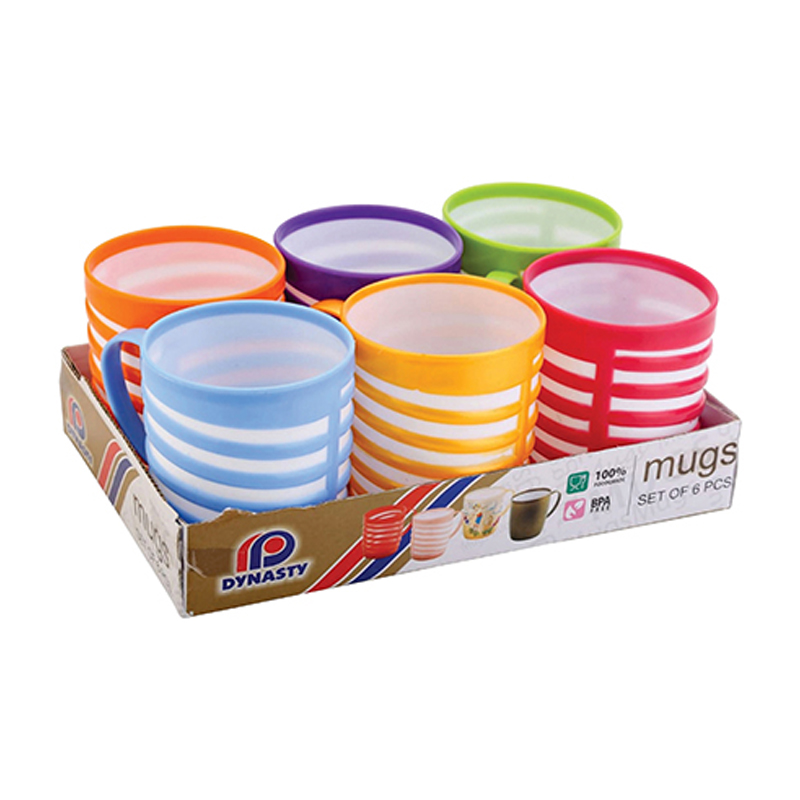Fifty Fifty Coffee Mug 6 Pcs Pack with Tray