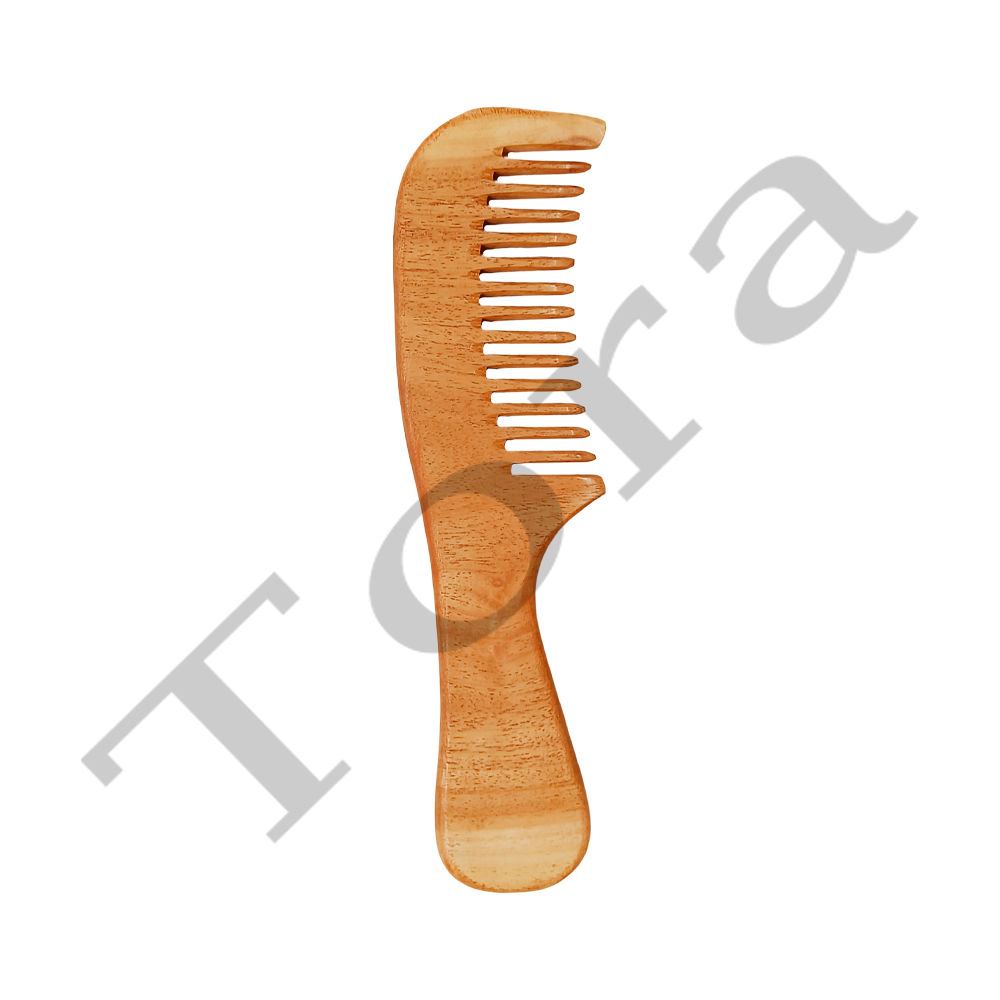 WOODEN CURVE NEEM COMB (TCNC7003)