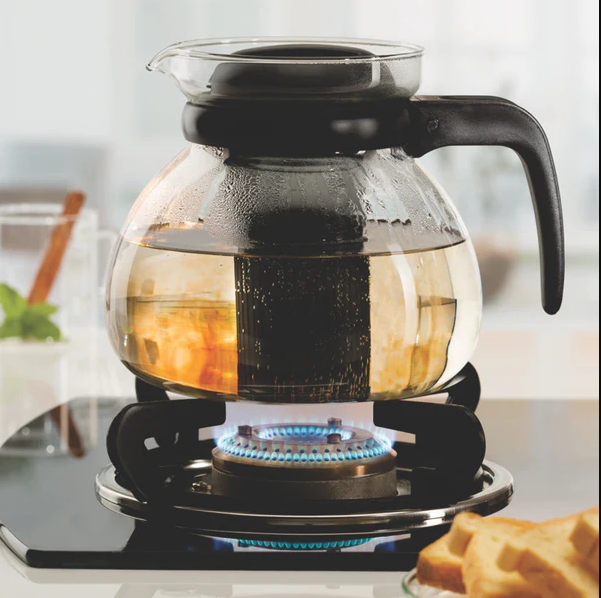 Borosil Flame Proof Glass Kettle with Infuser 1.5 L & Borosil  Tea & Coffee Glass Black  Handle Microwave Safe, Scratch Resistant, Lightweight for Chai, Green Tea, Milk IH11KF15215