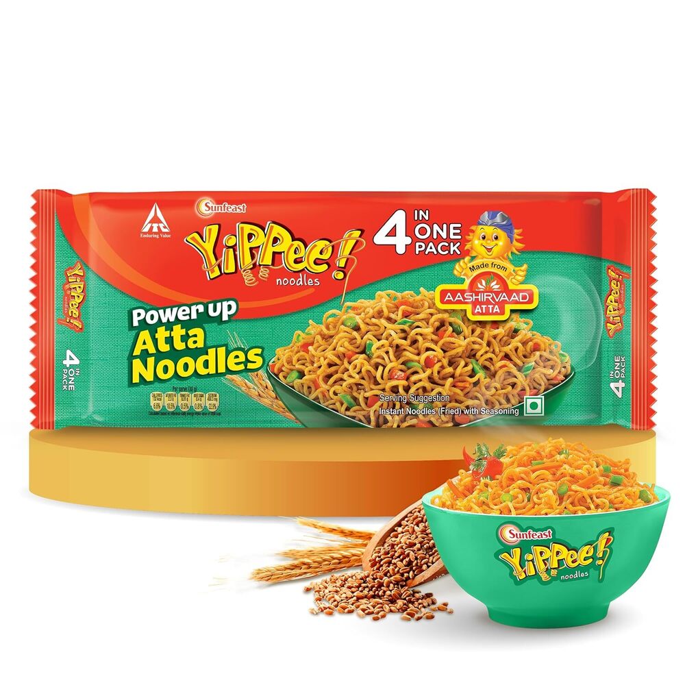 Sunfeast Yippee! Power Up Atta Noodles,Made with Aashirvaad Atta