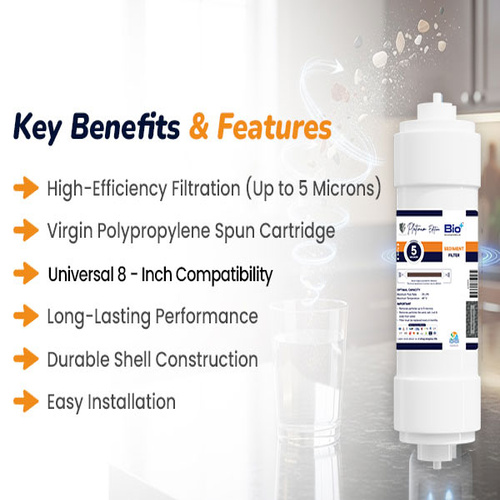 Bio+ Sediment 8*2.5 INCH Filter (White)