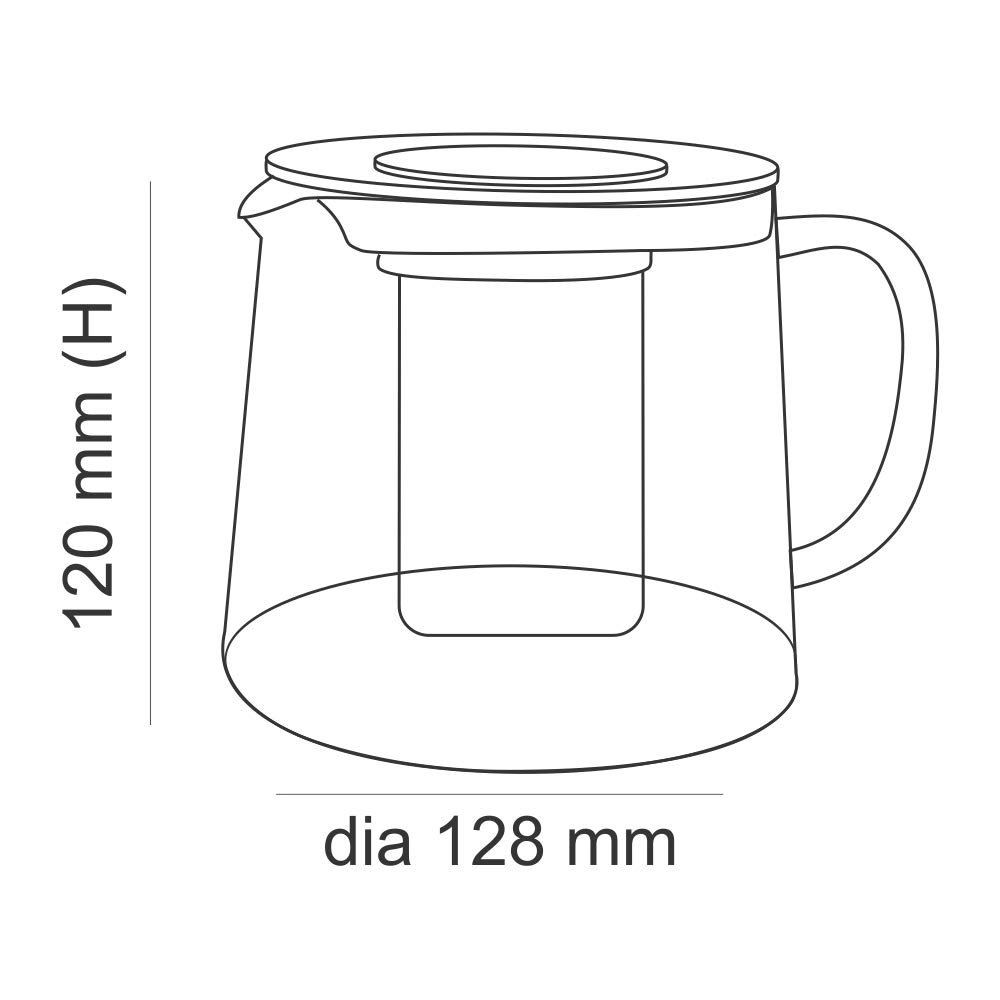Borosil Carafe Flame Proof Glass Kettle with SS Infuser, 600 ML ICFSS9B0600
