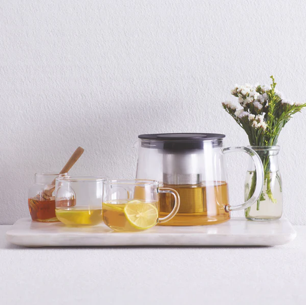 Borosil Carafe Flame Proof Glass Kettle with SS Infuser, 600 ML ICFSS9B0600