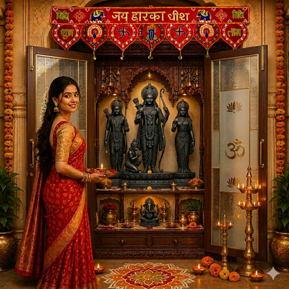 KRISHNA HANDLOOM Premium Ethnic Toran for Pooja Room  A 3