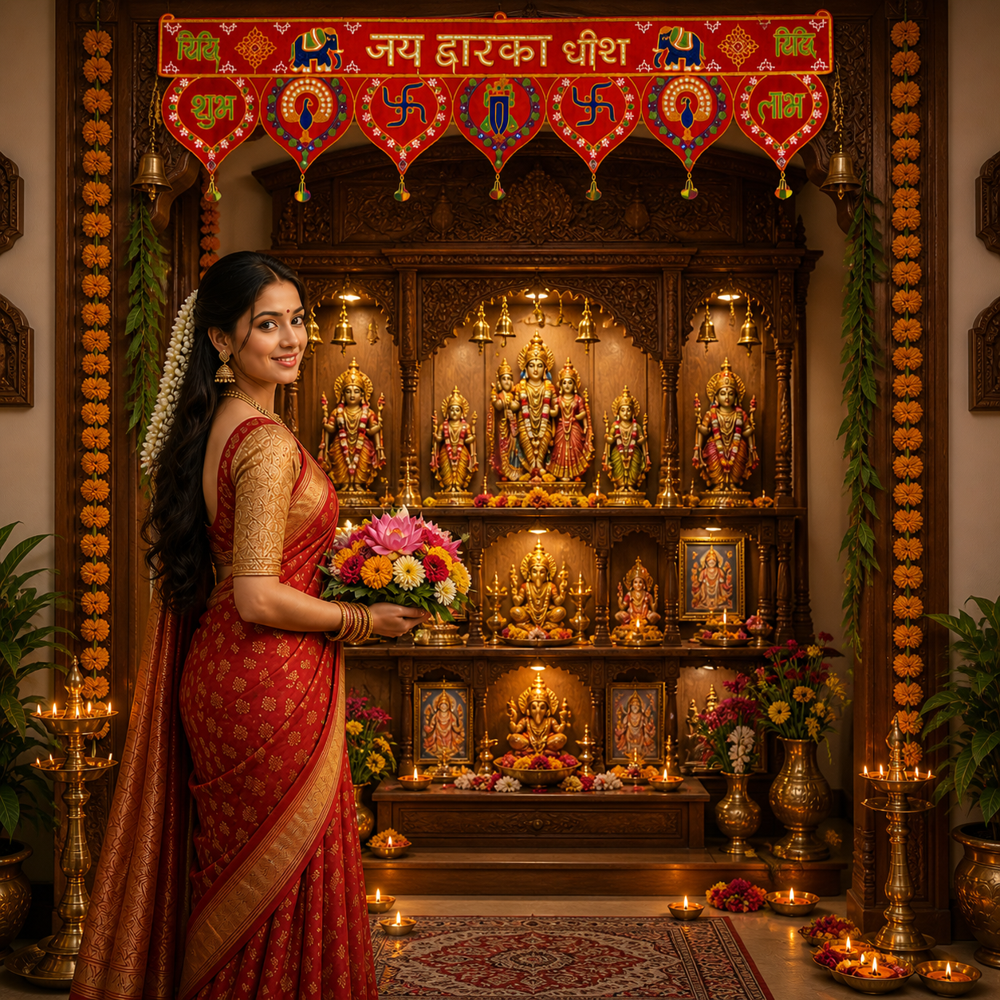 KRISHNA HANDLOOM Premium Ethnic Toran for Pooja Room  A 3