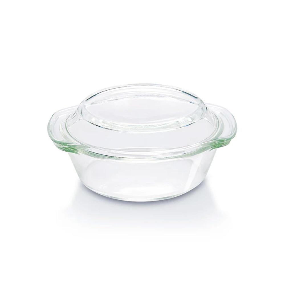 Borosil Glass Casserole Oven And Microwave Safe Serving Bowl with Glass Lid Transparent, 1L  BGFGBCAS0003