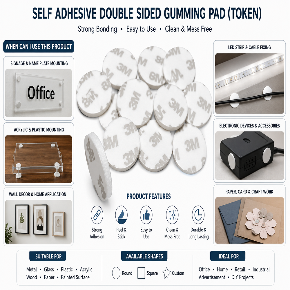 Double Sided Adhesive Tokens