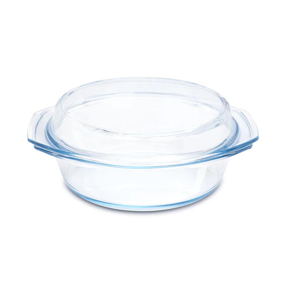 Borosil Casserole with Lid | Borosilicate Glass Bakeware & Serveware Bowl | Microwave, Dishawasher & Oven Safe Multipurpose Bowl for Mixing Dough, Salad, Batter 2 L IH22CA03220