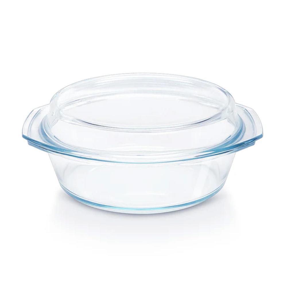 Borosil Casserole with Lid | Borosilicate Glass Bakeware & Serveware Bowl | Microwave, Dishawasher & Oven Safe Multipurpose Bowl for Mixing Dough, Salad, Batter 2.5 L  IH22CA07225