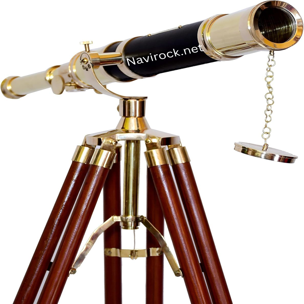 Handmade Royal Arc Brass Telescope with Adjustable Tripod 