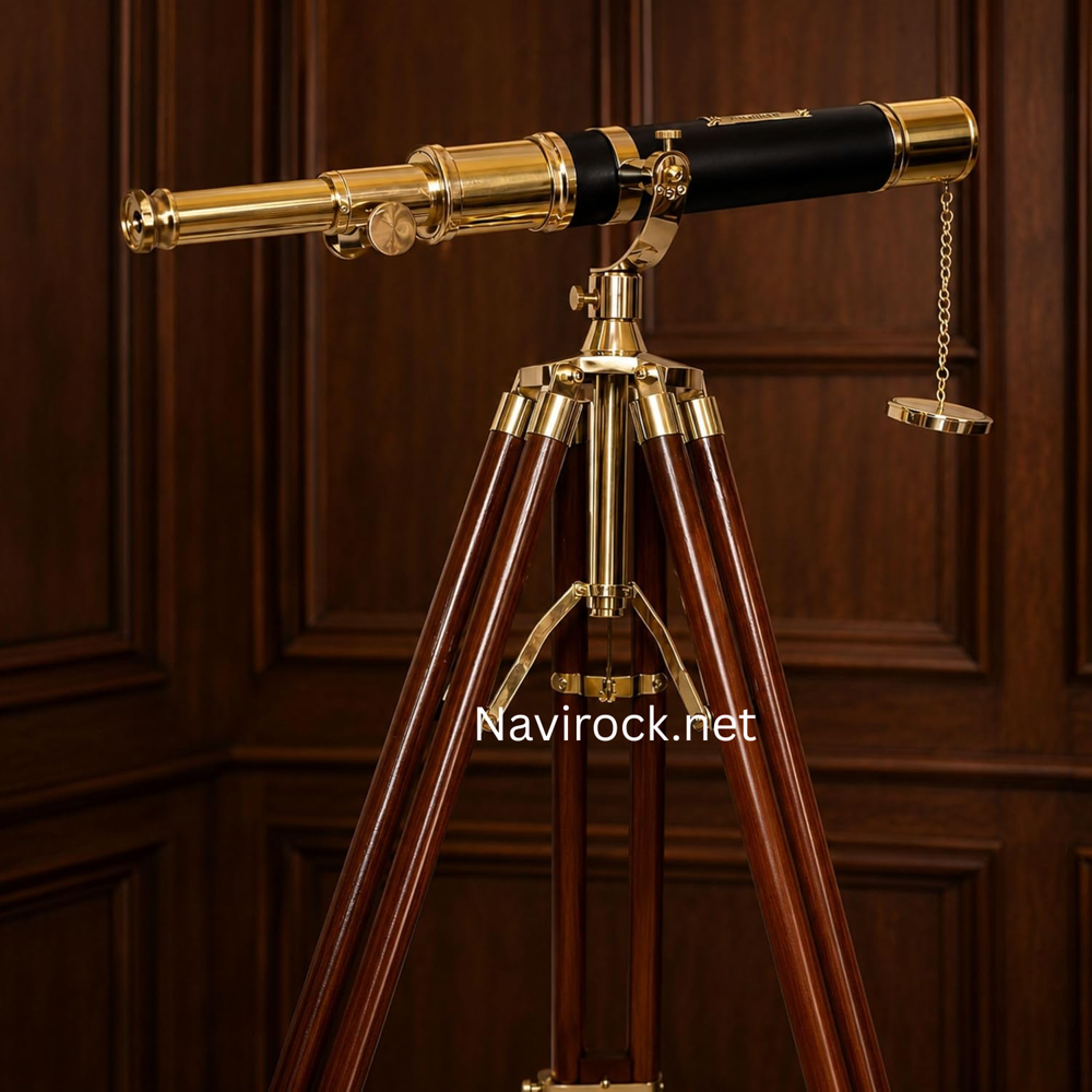 Handmade Royal Arc Brass Telescope with Adjustable Tripod 