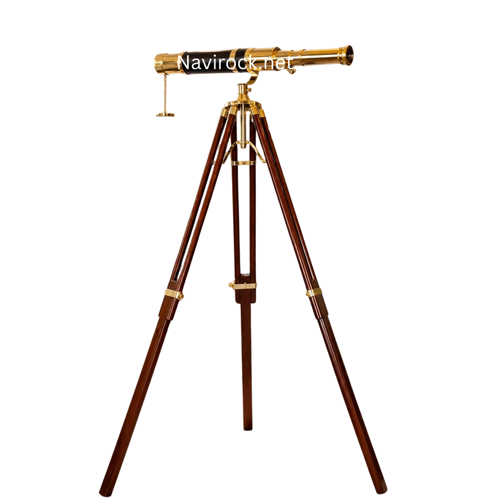 Handmade Royal Arc Brass Telescope with Adjustable Tripod 