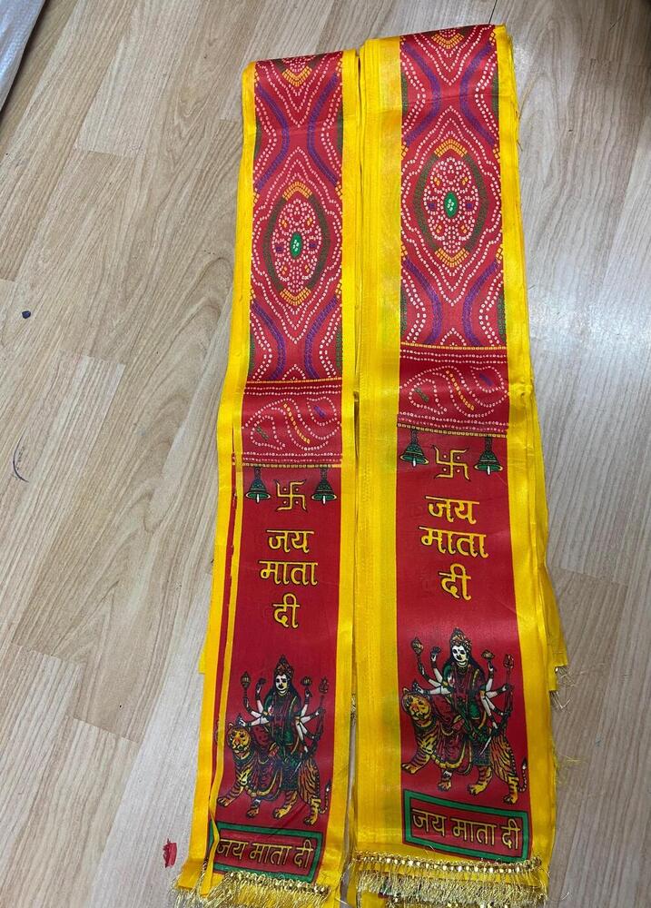 Jai Mata Di Satin Printed Patka