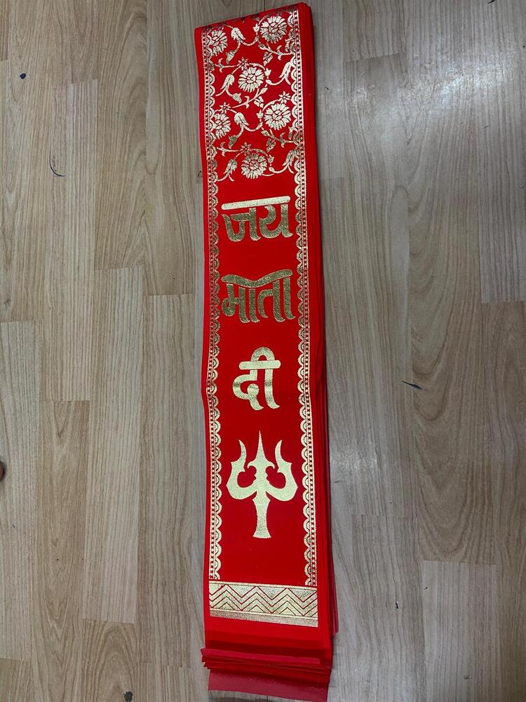 Jai Mata Di Velvet Foil Religious Patka