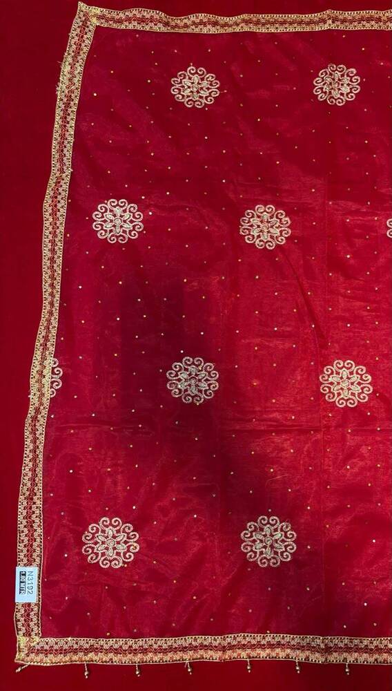 Elegant Net Embroidery Bridal Dupatta