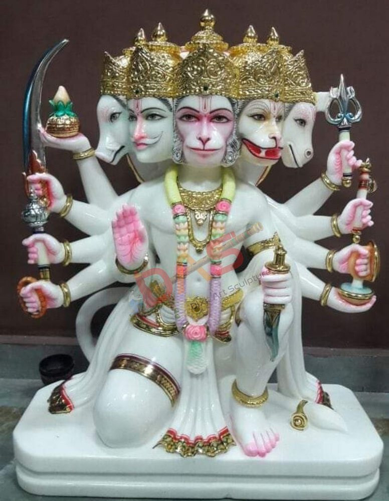 Marble Hanuman Ji Statue With 5 Faces