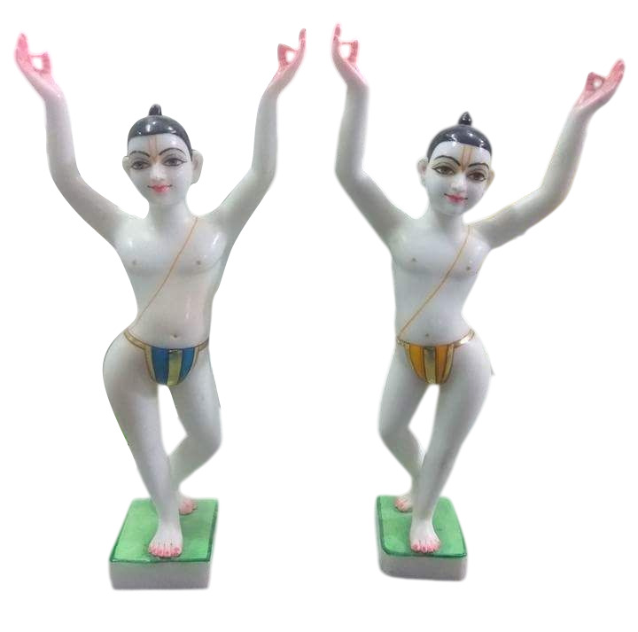 Hindu Marble Iskon Radha Krishna Statue
