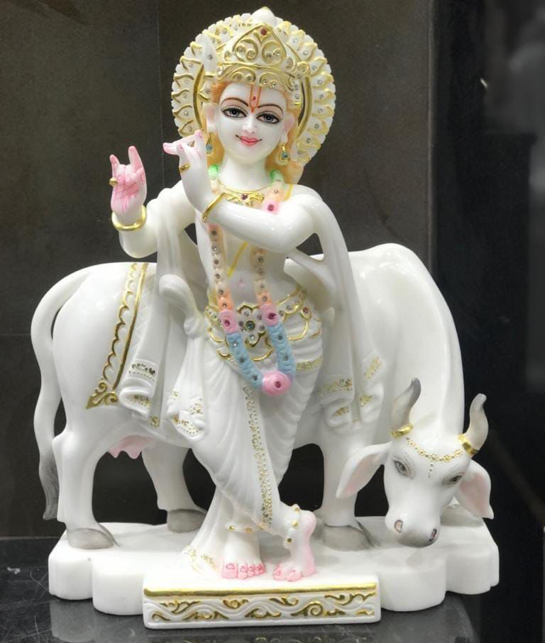 Marble Gau Gopal Statue