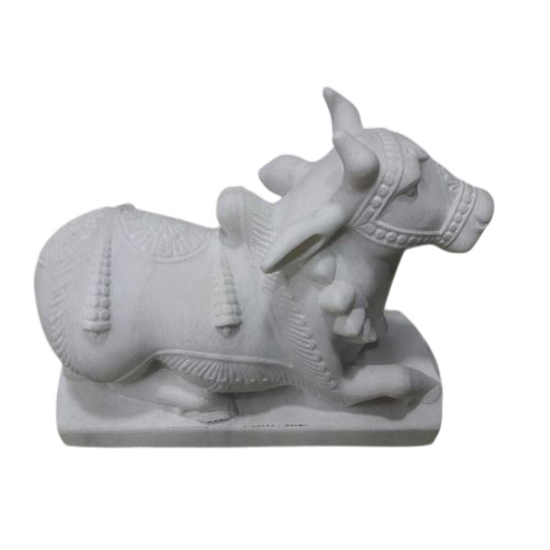 White Marble Nandi Statue