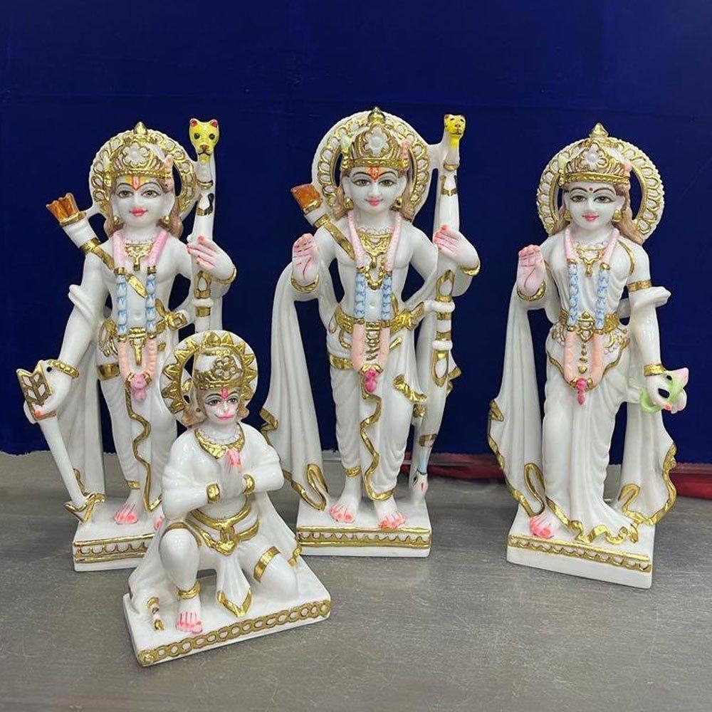 Handcrafted Ram Darbar Marble Statue Set