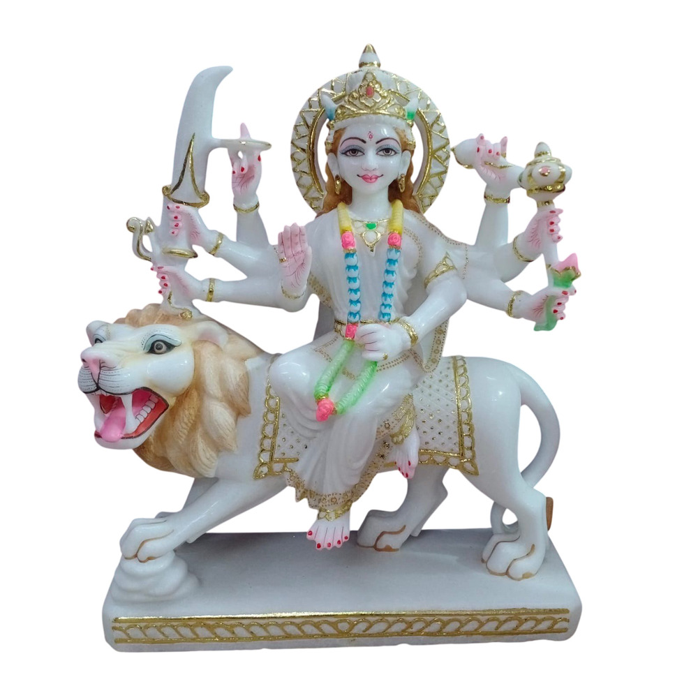 White Marble Maa Durga Statue