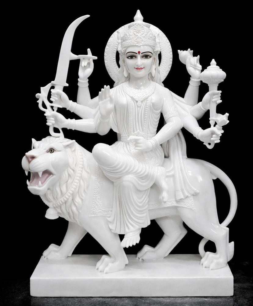 White Marble Durga Maa Statue